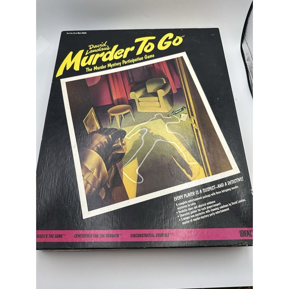 Vintage Murder To Go Game David Landau Complete Murder Mystery Party‎ Game Adult